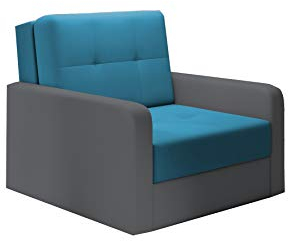 mb-moebel kleines Sofa mit Schlaffunktion und Bettkasten Schlafsessel Gästebett Jugendsessel Couch Bettsofa ERIK01 (Shaggy 20 + Soft 29)