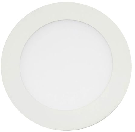 SeKi LED Deckeneinbauleuchte - 9W - warmweiss (~3000K); Runde Einbauleuchte flach, weiss