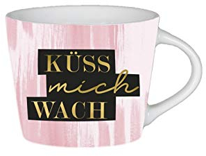 Grafik-Werkstatt Premium-Tasse, Küß Mich wach, Espresso Tasse, Goldveredlung