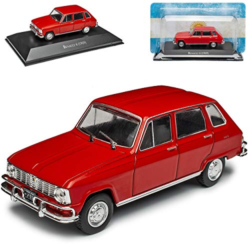Renautl 6 R6 5 Türer Rot 1968-1986 mit Sockel 1/43 DeAgostini Modell Auto