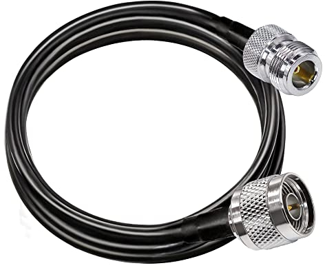 TUOLNK N-Typ-Kabel RG58 6.6ft (2M) N-Stecker auf N-Buchse Verlängerungskabel Verlustarm N-Kabel-Stecker auf Buchse Schwarzes Überbrückungskabel für WLAN-Router 3G 4G LTE-Antenne