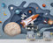 Fototapete Kinderzimmer Deko Tapete Weltraum-Astronauten-Rakete Tapeten Vliestapete Wanddeko Wohnzimmer Wandbilder