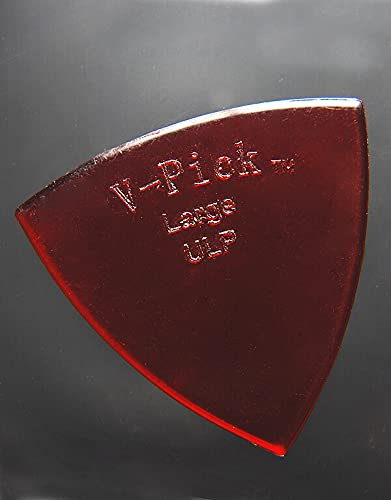 V-Picks™ »LARGE POINTED ULTRA LITE - GUITAR AND MANDOLINE PICK« Plektren für Gitarre und Mandoline - 0.8mm - Farbe: Ruby Red
