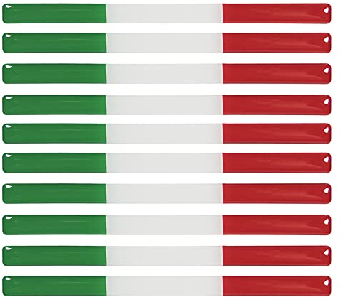 BIKE-label Italien 3D Aufkleber Flaggen 10 Stück je 150 x 10 mm Sticker für Auto Kfz Motorrad 300119VA