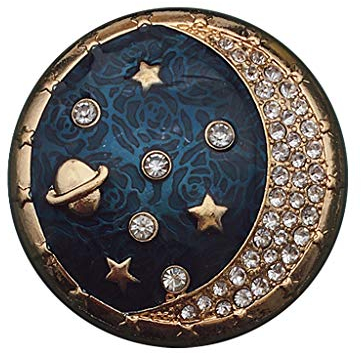 Broche bleu ciel étoilé, lune, soleil, étoiles, galaxies, ciel étoilé et planète, taille unique, Métal,