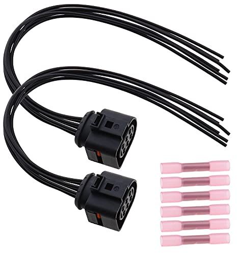 ECSiNG 2X Conector de Mazo de Cables de Luz Trasera de Automóvil Cableado de Luz Trasera de 6 Pines Enchufe Hembra de 30 Cm con 6 Tubos de 0,50 Mm²-1,50 Mm² Compatible con Audi TT MK 2 2006-2012