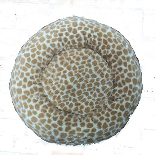 Aldenhoven Goods Hundebett Plüsch 40-120 cm Rund Katzenbett Hundekissen Katzenkissen Donut Hundekörbchen Blitzversand (Giraffe, 50 cm)