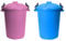 Set of 2- 50Litre Sky Blue and Pink Heavy Duty Plastic Clip Lock Lid Bin Indoor or Outdoor Rubbish, Trash Can, Dustbin Waste or Storage of Animal Feed, Colourful Bins - Made in U.K. (Pink & Sky Blue)