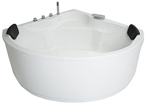 Basera® Eck-Badewanne Nendo 149 x 149 cm mit Wasserfall, LED-Ambiente und Kopfstützen