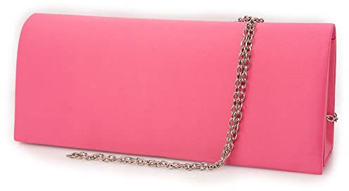 Pochette in raso elegante cerimonia da donna ragazza signora Borsa a mano piccola Clutch borsetta tinta unita di moda matrimonio comunioni Raso Rosa caramella