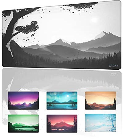 PhaseByte Hidden Peak Extended Gaming Mouse Pad - Non-Slip Desk Mat with Stitched Edges, Smooth Micro-Fiber Computer Desk Pad, Hand Washable Gaming Mousepad, 24x14x0.16 (610x360x4mm)