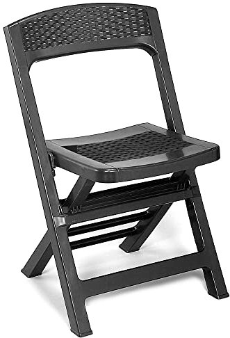 Collapsible Outdoor Folding Garden Chair Outdoor Camping Patio Black Lounge Seat (1)