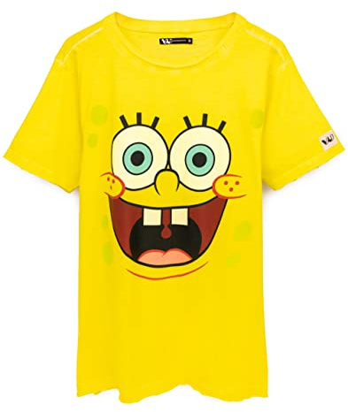 SPONGEBOB SQUAREPANTS T-Shirt Unisex Adults | Mens Womens Yellow Spongebob Pink Patrick OR Green Squidward Characters | Short Sleeve Cotton XL