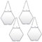 JUXYES 4 Stück Hexagon Mini Messing Wandbehang Fotorahmen, Golden Glas Hängende Bild Kunstwerk Display Rahmen, gepresste Blume, Poster usw