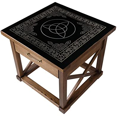 GIMOCOOL Tarot-Tischdecke,Triple Moon Pentagramm Göttin Tarot Tuch - Dreifache Göttin mit Pentagramm, Hexentischdecke, 60 x 60 cm, Samt, Hexerei, Göttinnen-Tischdecke, Matte, Gothic-Dekoration