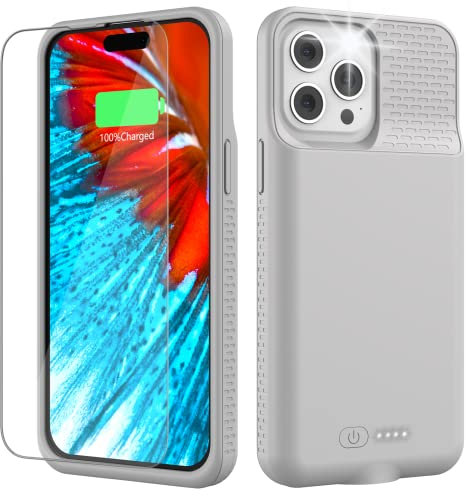 GBVHDR Custodia della batteria per iPhone 14 Pro Max/13 Pro Max/12 Pro Max, reale 7000mAh ricaricabile intelligente custodia di ricarica estesa con Anti-Abrasive floccaggio (6.7inch)