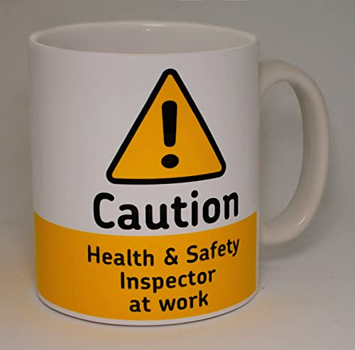 Caution Health & Safety Inspector Ceramic Mug Funny Novelty Gift