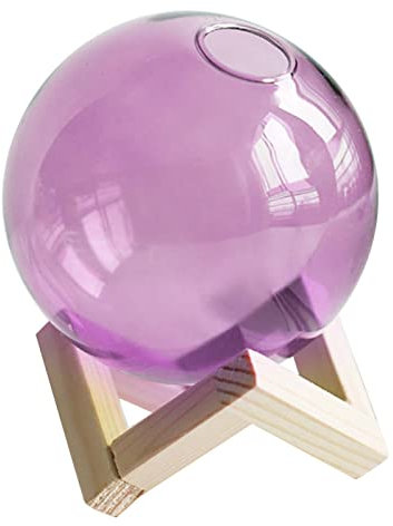 AWHAO Récipient de Vase à Fleurs Moderne avec, Vase en Verre Sphérique pour événements, Plantes Légères, Arrangements Floraux, Décoration de La Maison, Violet