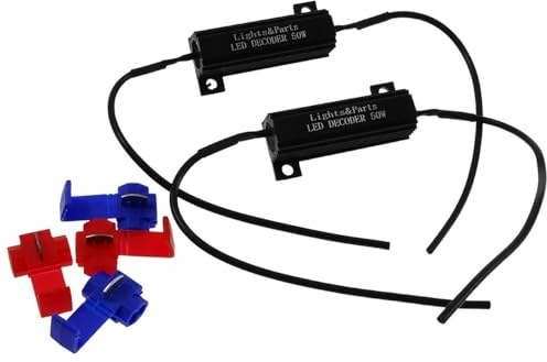 2x 50W Hochleistungs-LED-Widerstand für Auto-Beleuchtung - Lastwiderstand CanBUS Universell Einsetzbar für TFL Blinker und Rückfahrlicht usw, Fehlerfreie Funktion, Langlebiges Aluminiumgehäuse