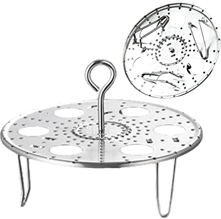 Youkie Egg Steaming Rack | Stainless Steel Egg Boiler Holder - Steamer Rack Egg Boiler Pot Trivet with Hook, Egg Rack Pressure Cooker Accessories