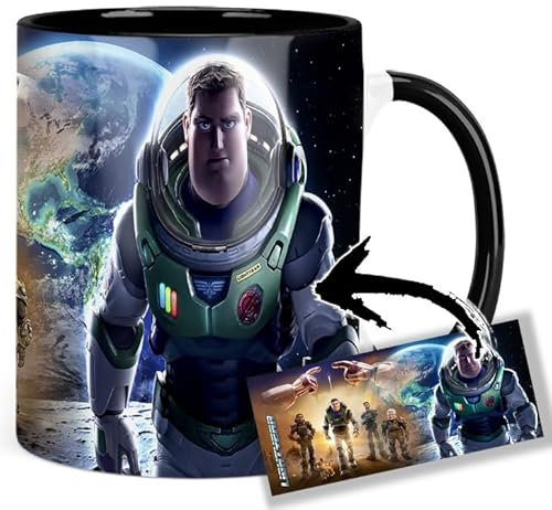 Buzz Lightyear Chris Evans Tasse Innen & Henkel Schwarz Keramikbecher Mug