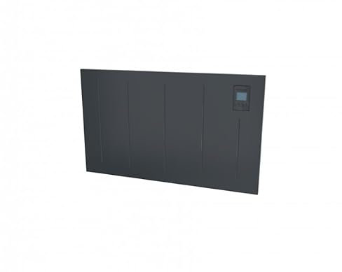 Radiateur à double coeur de chauffe avec pierres réfractaires en céramique - chauffage double corps céramique (1500W-1050x450x68mm, ANTHRACITE)