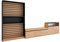 Skraut Home | Wohnwand Wohnzimmer | Wohnzimmermöbel, Möbelset | 360x186x35cm | Für TV-Geräte bis zu 65 | Wohnzimmer Möbel | Moderner Stil | Eiche Schwarz