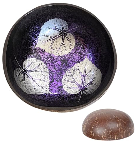 Fellflying Cuenco Decorativo de Coco, Cuenco para Servir de Coco - Cuenco Decorativo de Coco para Servir | Adorno de Bandeja de Almacenamiento de Llaves para Entrada, Comedor, Sala de Estar y