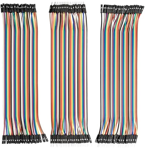 VoltMate 3er Set Jumper Wire M2M, F2M, F2F - 40 Stk. 20cm - Kompatibel Mit Arduino und Raspberry Pi Breadboard