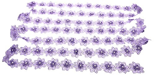 SHINEOFI 5 Blumenspitze Schleife Scrapbooking-materialien Bastelspitze Nähen Sonnenblumen-dekor Blumen-spitzenband Kleidung Violett Braut Hochzeitskleid Perle Zubehör
