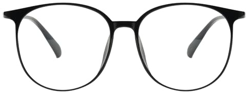 Retro-Stil Übergroße Runde Lesebrille Herren Damen, Vintage Blaulichtfilter Computerlesegerät, Großem Rahmen Oval Blendfreie UV Presbyopie Brille