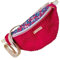 sac banane bandoulière crossbody en velours rose framboise et tissu liberty