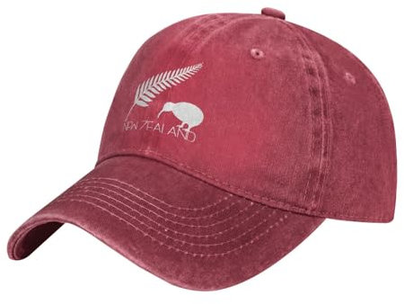 KWQDOZF New Zealand Fern Denim Trucker Hat Baseball Cap für Männer oder Frauen Cowboy Dad Schwarz