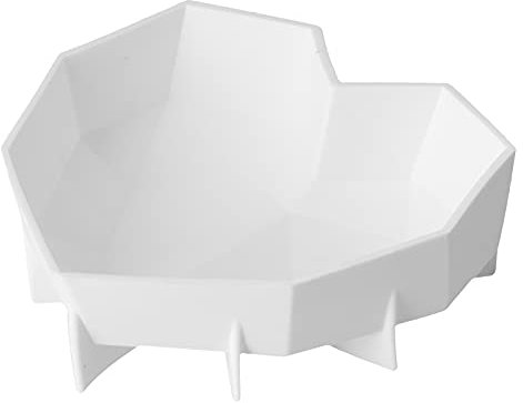 aqxreight Moule à Gâteau à Dessert en Silicone en Forme de Cœur en Diamant, Grande capacité, Conception 3D, Résistance aux Hautes Températures, Blanc