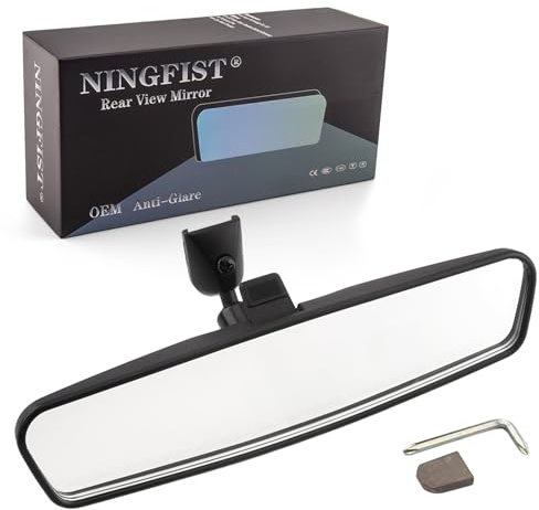 Rear View Mirror - NINGFIST Premium Wide Angle Rearview Mirror with Mounting Base,Universal Type Fit for Toyota, Ford, Jeep, Hyundai, Kia, Nissan, Subaru, Mazda, Chevrolet and More