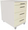 EIGENTLICH Rollcontainer 60 cm tief, 3 Schubladen und Materialauszug, Rollwagen B43xT60xH65 cm abschließbar, Schreibtischunterschrank versch. Farben (Korpus Lichtgrau, Front Ahorn)