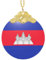 TTYDOKLA Kambodscha-Flagge, rund, handgefertigter Schmuck-Glasanhänger, vielseitiger Innenanhänger, stilvolle Weihnachtsdekoration, Einheitsgröße