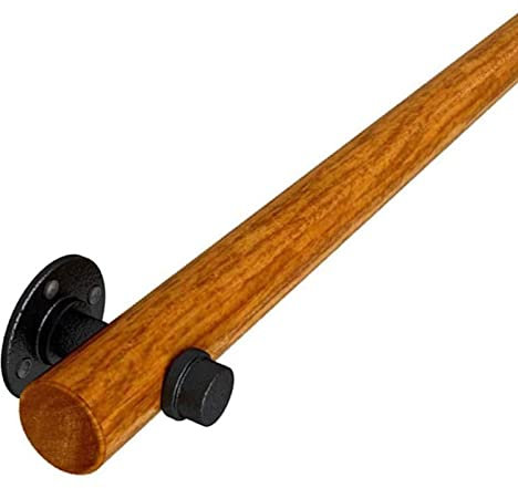 DRFGNF Rutschfester Holz-Treppenhandlauf, Rutschfester Massivholz-Treppenhandlauf Zuhause an der Wand Innen-Loft Ältere Geländer Handläufe Korridor-Stützstange (Größe: 3 Fuß)