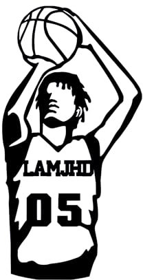 Personalisiert Wandtattoo Basketball mit Name und Nummer Wandaufkleber Wandsticker für Kinderzimmer Wohnzimmer Schlafzimmer Wanddeko,Geschenk für Kinder Junge Teenager Männer