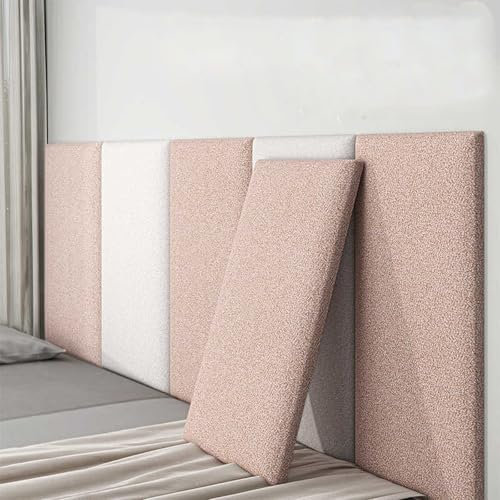 Polster Wandpaneele Wandkissen Selbstklebend Wanddekoration Schlafzimmer Dicke 13mm Kinderzimmer Gepolstert Wandpaneel Schalldämmung Kollisionsschutz Wandpolster(Rosa,4 pcs)