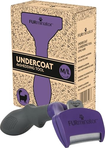 Furminator deShedding-Tool Katze Größe M/L Langhaar - Katzenbürste für mittelgroße bis große Katzen zur Entfernung der Unterwolle