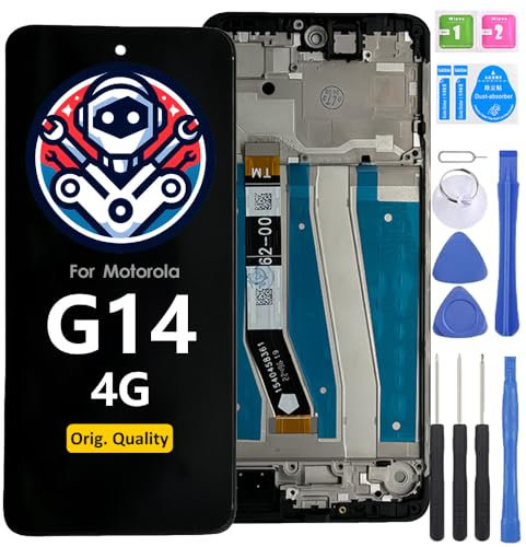 iYAiYO Pantalla LCD Táctil Repuesto Compatible con Motorola Moto G14 Original con Marco Reparación Pantalla Display Completa Digitalizador De Reemplazo con Herramientas