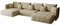 KP-Meble - Ecksofa mit Schlaffunktion - Gona U - Schlafsofa 346 x 188 cm - T30-Schaumstoff - Automatisches Zusammenklappen für einfaches Entfalten - 346x188x93cm - Monolith 04 (Beige)