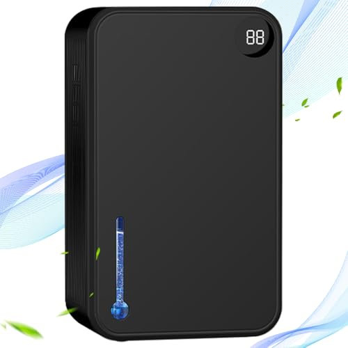 Dehumidifiers For Drying Clothes, Small Dehumidifier with 5 Modes, 4-12h Timing, 7 Rgb Ambient Light, 2.4l Water Tank, Defrost Function, Led Humidity Display, Air Dehumidifier for Home black