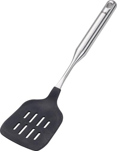 Fissler Essential/Silikon-Bratwender mit Edelstahl-Griff (34 cm) Pfannen-Wender, Pfannkuchenwender, Spülmaschinen-geeignet