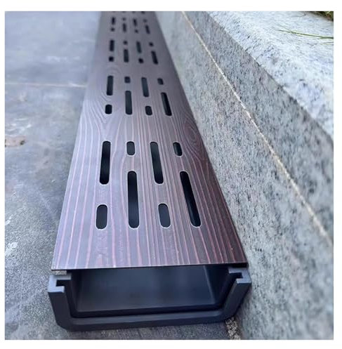 Entwässerungsrinne Abdeckung Rinnenablaufset Mit Metallgitter, Grabenablaufsystem Für Den Außenbereich, Strapazierfähiger U-förmiger Entwässerungsgraben, Lineare Wasserabflusssysteme(Style A,Width 7.5