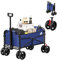 WOLTU Bollerwagen faltbar, Handwagen Transportwagen klappbar, Gartenwagen Strandwagen mit Bremsen Doppelrädern, Trolley für Garten Strand Camping, 80 kg belastbar, Blau