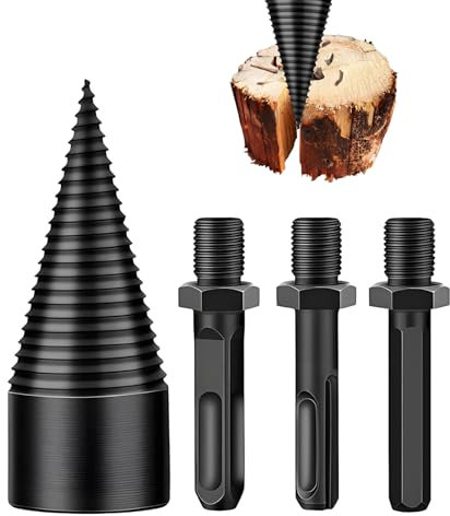 Wood Splitter Drill Bit 32mm With 3 Pcs Drill Handles,Festberg Bohrer Holzspalter Original,Holzspalter Bohrer,Holzspalter Bohrmaschine,Kegelspalter Bohrmaschine,Bohrkegel Holzspalter Für Wood Cone Spl