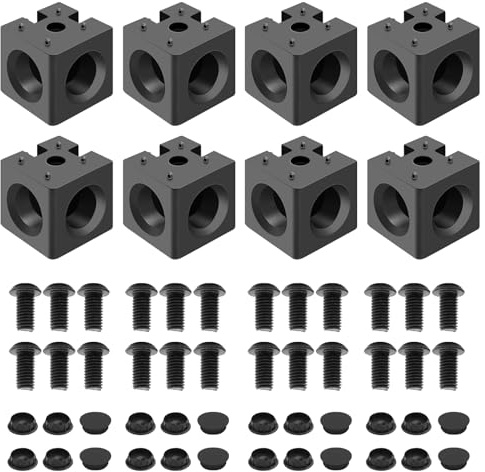 iMetrx 8 Stk 30x30 3-Wege-Eckwinkel Würfelverbinder Schwarz Aluprofil 30x30 zubehör für 3030 Aluminium Extrusion Profil