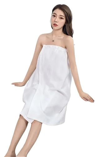 EnxJire Sauna-Handtuch Cotton Towel for Women, Bath Skirt Wrap, Home Hotel Bath Dress, Shower Sauna, Spa Body Robe, Beach Towel(White Bath Towel)